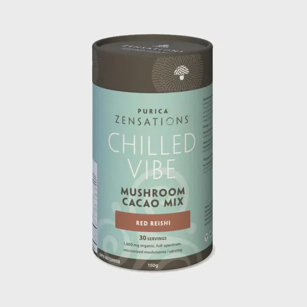 Purica, Mushroom Zensations-Chilled-Vibe-Cacao Mix-Red Reishi 150g 30 servings
