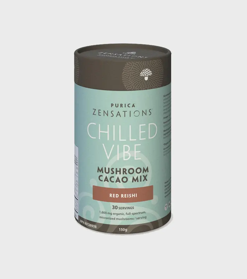 Purica, Mushroom Zensations-Chilled-Vibe-Cacao Mix-Red Reishi 150g 30 servings