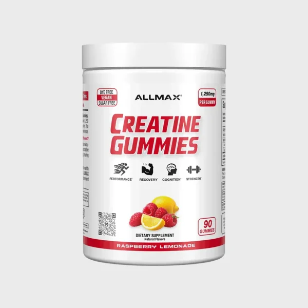 AllMax Creatine Monohydrate Gummies 90 Count Raspberry-Lemonade One Stop Supplements