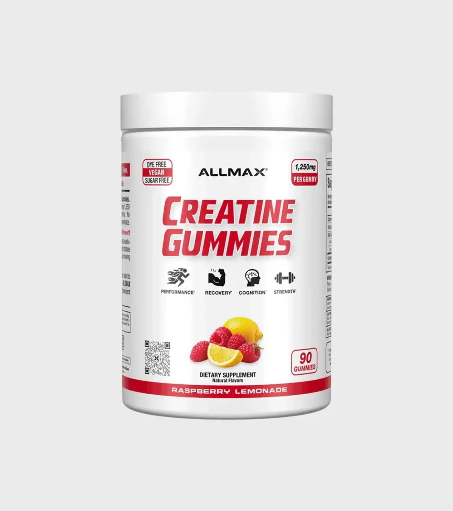 AllMax Creatine Monohydrate Gummies 90 Count Raspberry-Lemonade One Stop Supplements
