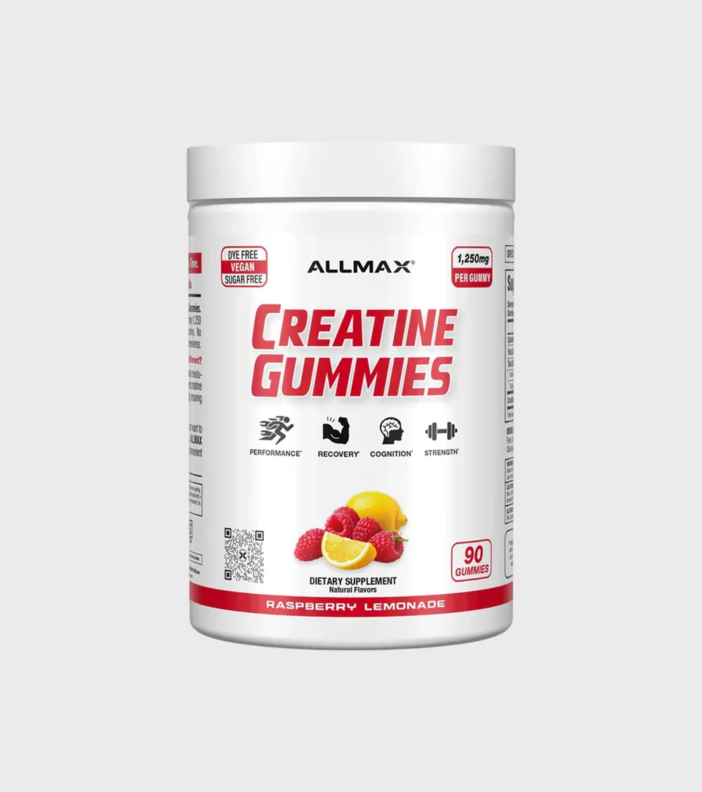 AllMax Creatine Monohydrate Gummies 90 Count Raspberry-Lemonade One Stop Supplements