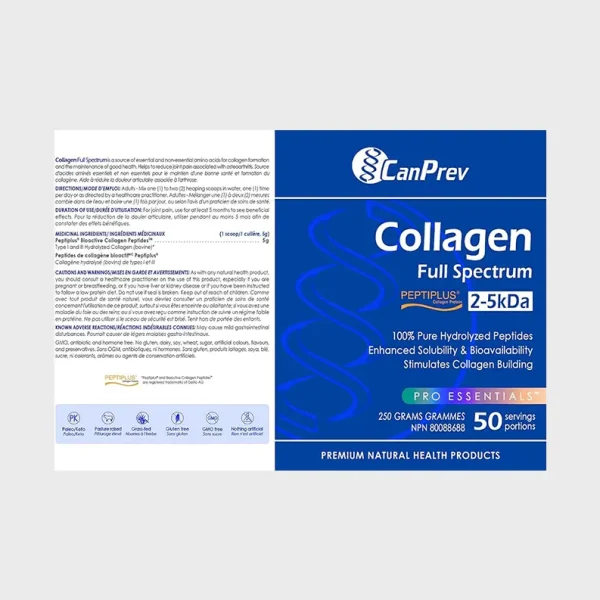 CanPrev Full Spectrum Collagen PowderBack Details-One Stop Supplements
