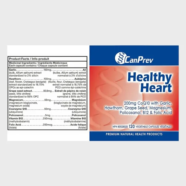CanPrev Healthy Heart ingredients detail back label One Stop Supplements