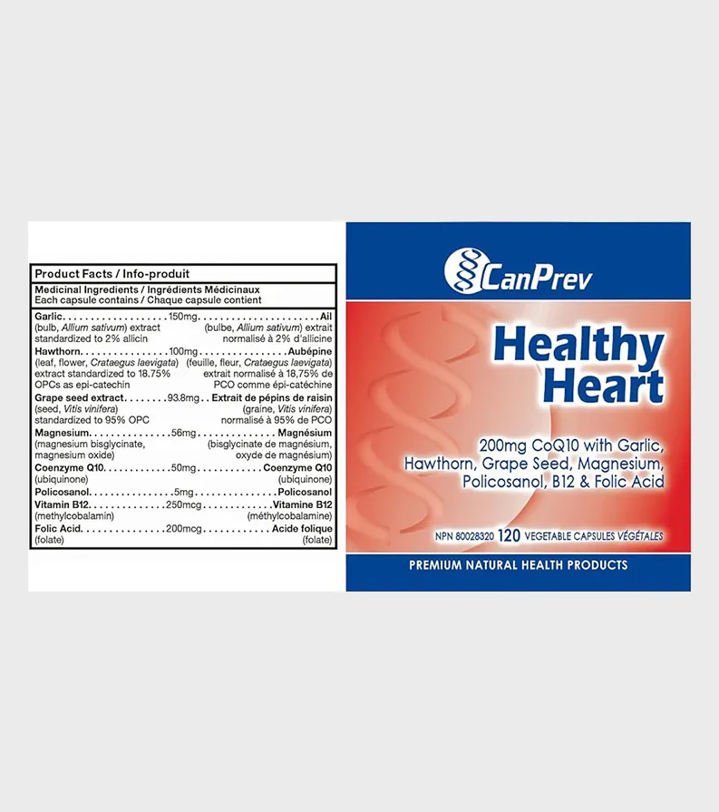 CanPrev Healthy Heart ingredients detail back label One Stop Supplements