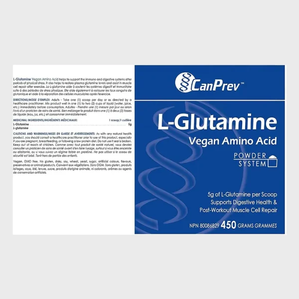 CanPrev L-Glutamine 450g Product Details one stop supplements