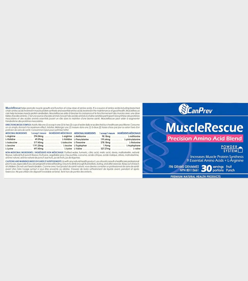 CanPrev Muscle Rescue Product Ingredients One Stop Supplements