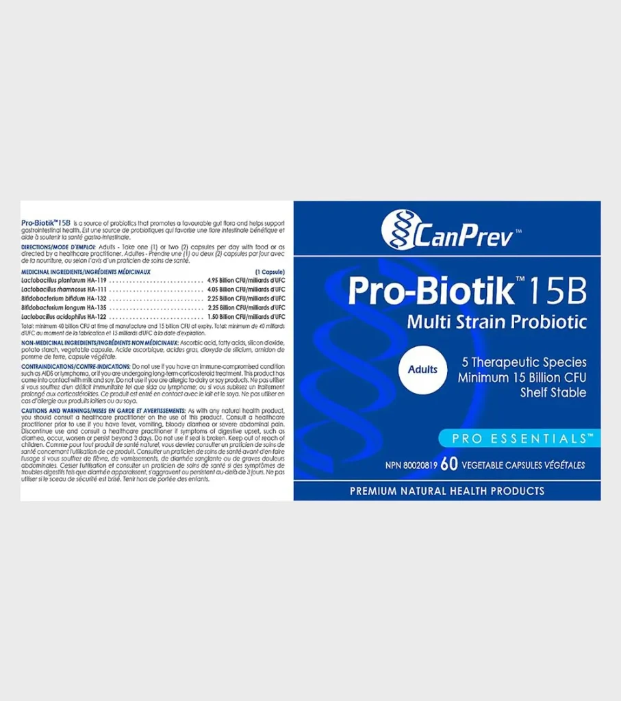 CanPrev Probiotic 15 B ingredients-fact - One Stop Supplements