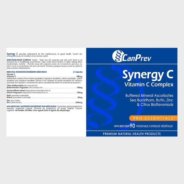 CanPrev Synergy C Buffered Vitamin C -ingredients - facts One Stop Supplement