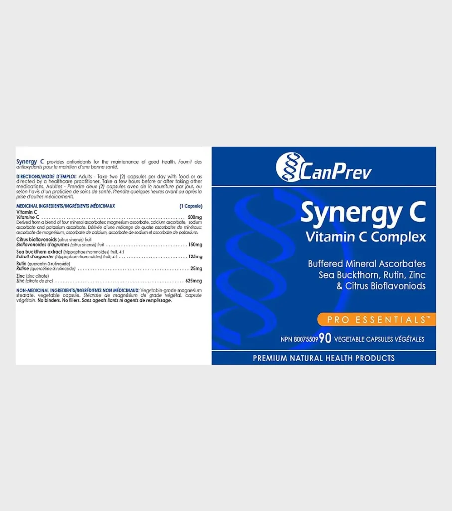 CanPrev Synergy C Buffered Vitamin C -ingredients - facts One Stop Supplement