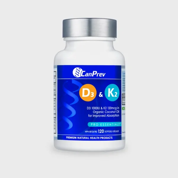 CanPrev Vitamin D3+K2 120 Softgels One Stop Supplements