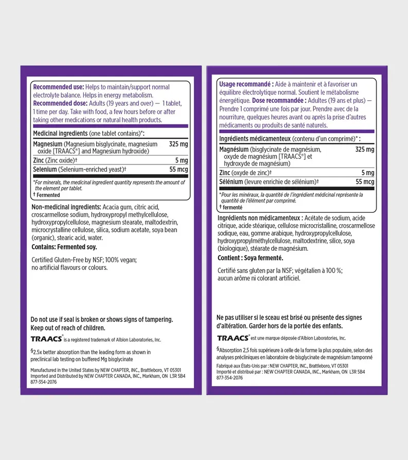 New Chapter Magnesium Selenium Zinc Ingredients Details One Stop Supplements