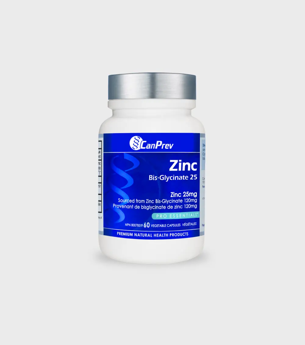 CanPrev ZincBis-Glycinate25-60vcaps One Stop Supplements